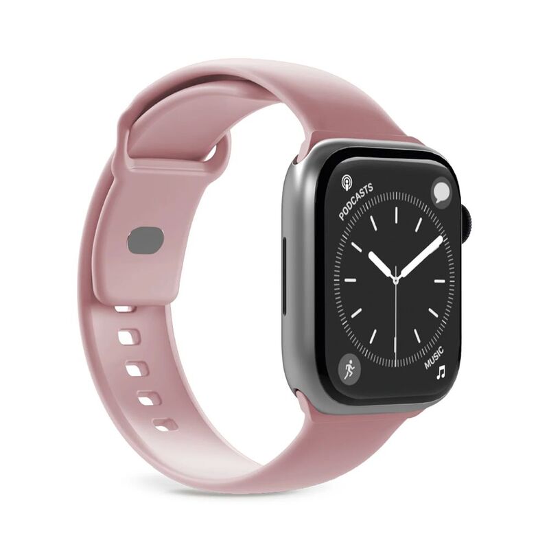 Puro "Icon" Silicone Band For Apple Watch Up To Series 9 38-40-41mm - Series 10 42mm 3 Pieces Including Size SM & ML - Rose Pink Puro "Icon" Silicone Band For Apple Watch Up To Series 9 38-40-41mm - Series 10 42mm 3 Pieces Including Size SM & ML - Rose Pink