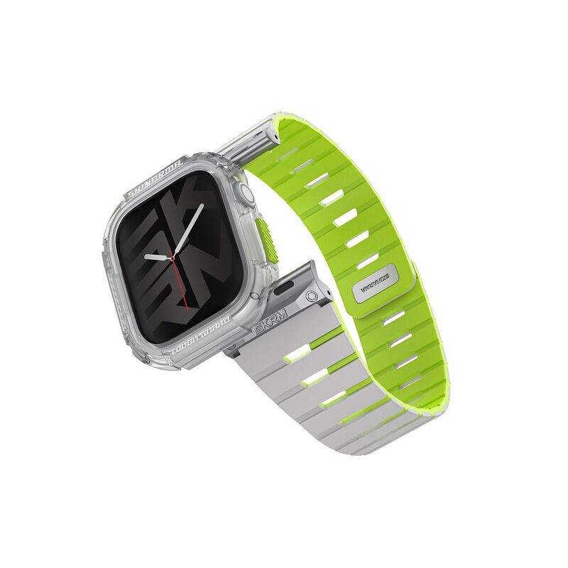 Skinarma Magnetic Apple Watch Strap + Watch Case Bundle 46mm Gemini (Niteglow) - Lime Green Skinarma Magnetic Apple Watch Strap + Watch Case Bundle 46mm Gemini (Niteglow) - Lime Green