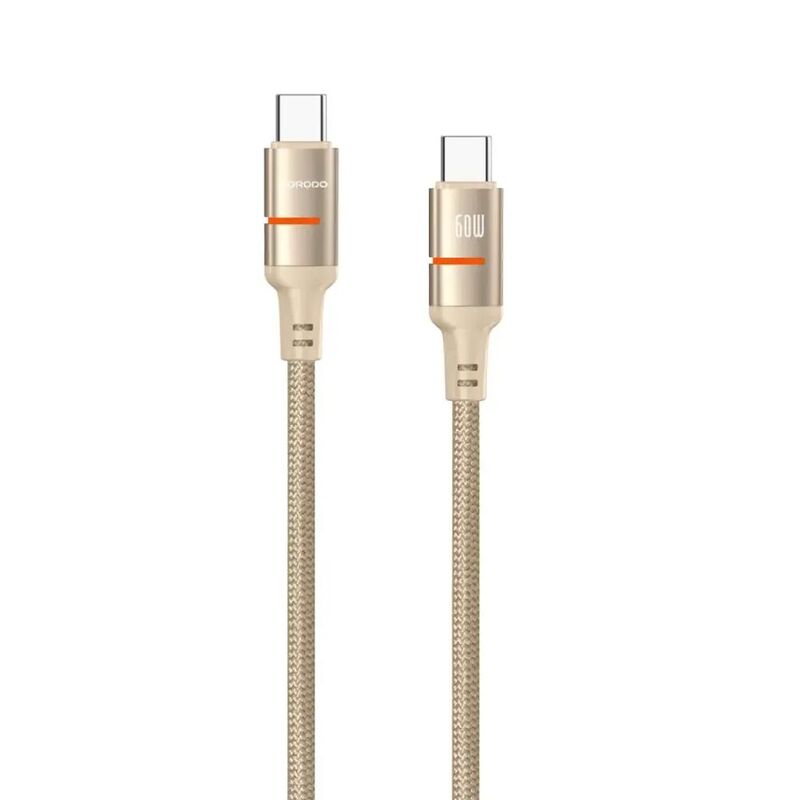 Porodo USB-C To USB-C LED Light Cable - Desert Titanium