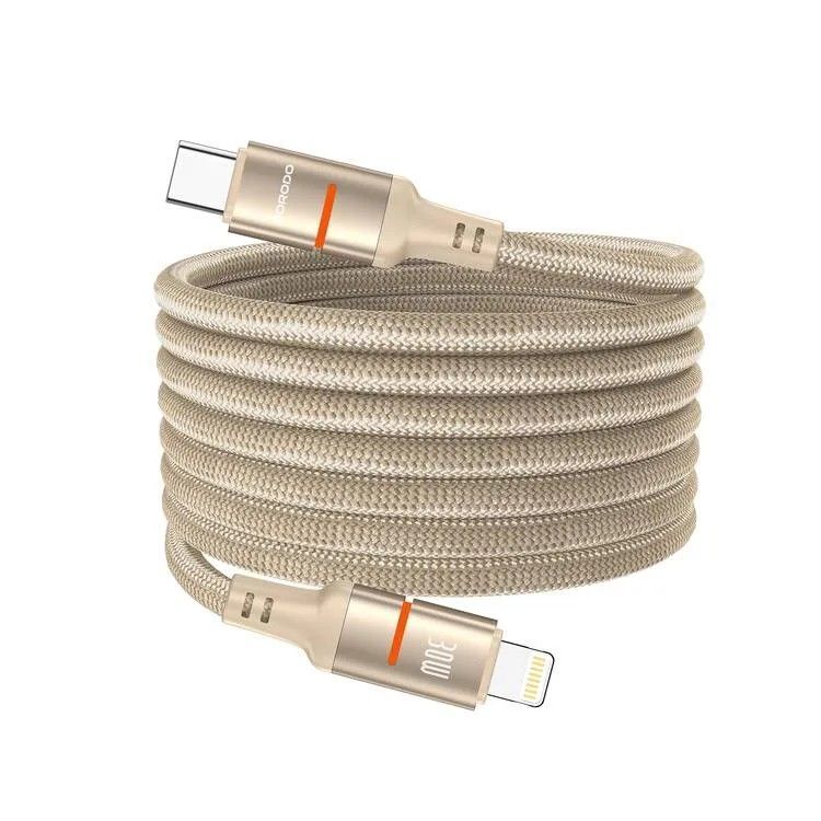 Porodo 30W Type-C To Lightning Magnetic Braided Cable - Desert Titanium