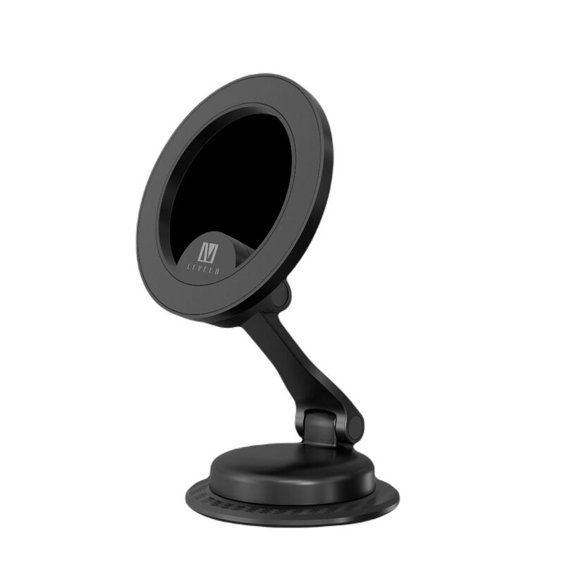 Levelo Aria Magsafe Car Phone Holder With Rotatable Base - Metallic Black Levelo Aria Magsafe Car Phone Holder With Rotatable Base - Metallic Black