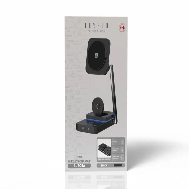 Levelo Aurora 3 In 1 Wireless Charger - Black