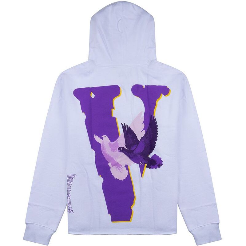 Vlone X Nav Doves Good Intentions Hooded Sweat-Shirt - White Vlone X Nav Doves Good Intentions Hooded Sweat-Shirt - White