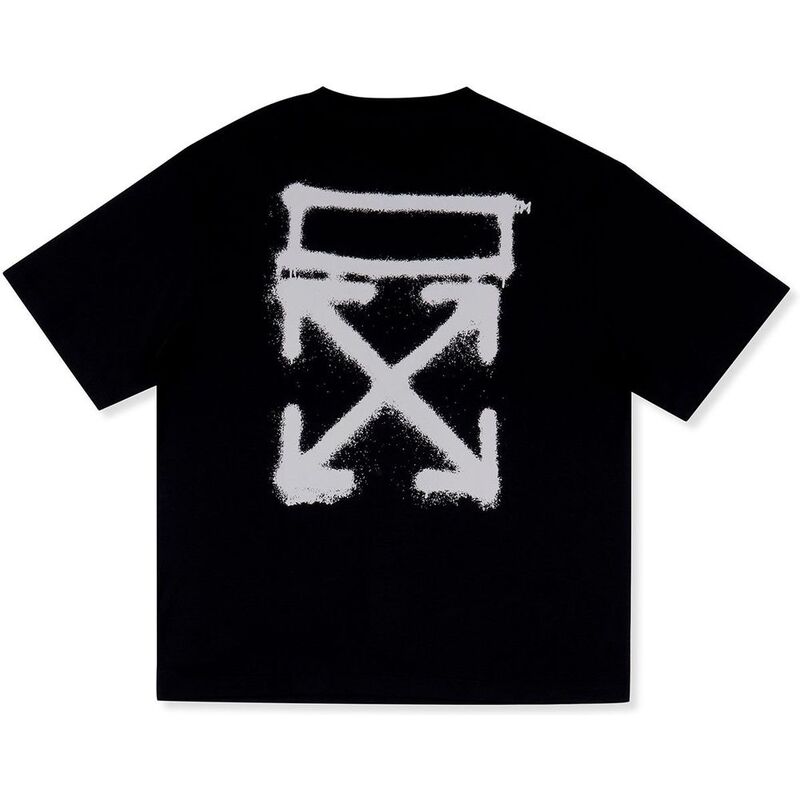 Off-White Spray Marker Short Sleeve Slim Tee Black - White Off-White Spray Marker Short Sleeve Slim Tee Black - White