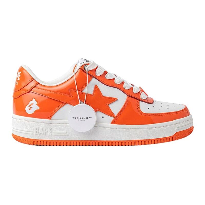 A Bathing Ape Bape Sta Patent Leather Orange White A Bathing Ape Bape Sta Patent Leather Orange White