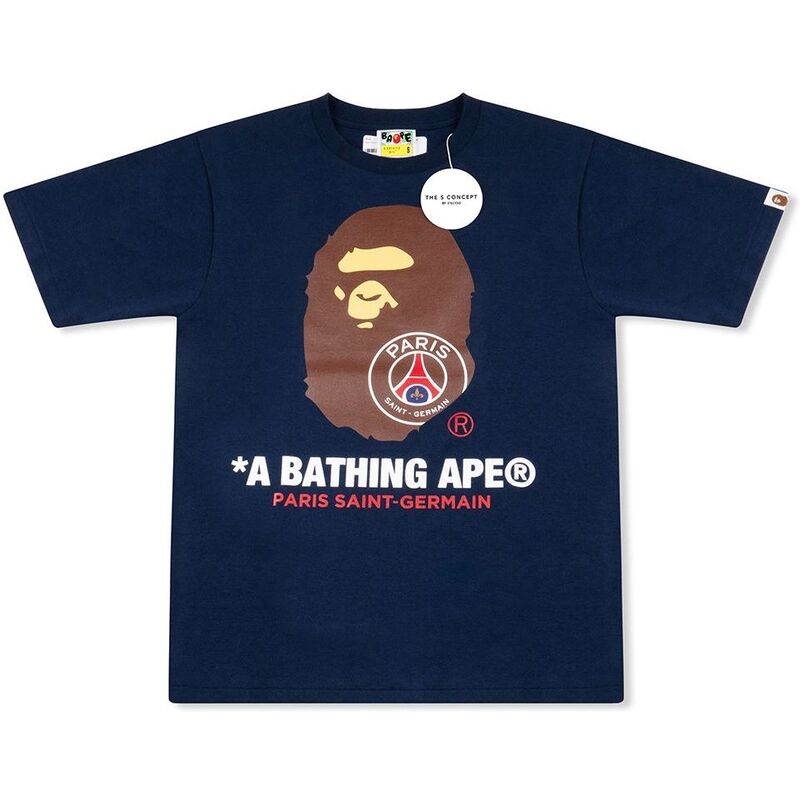Bape X Psg Ape Head Tee - Navy Bape X Psg Ape Head Tee - Navy