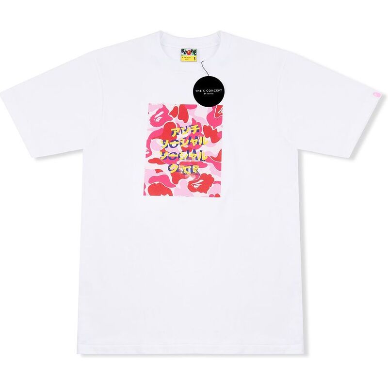 Bape X Anti Social Social Club Abc Camo Box Tee White - Pink Bape X Anti Social Social Club Abc Camo Box Tee White - Pink