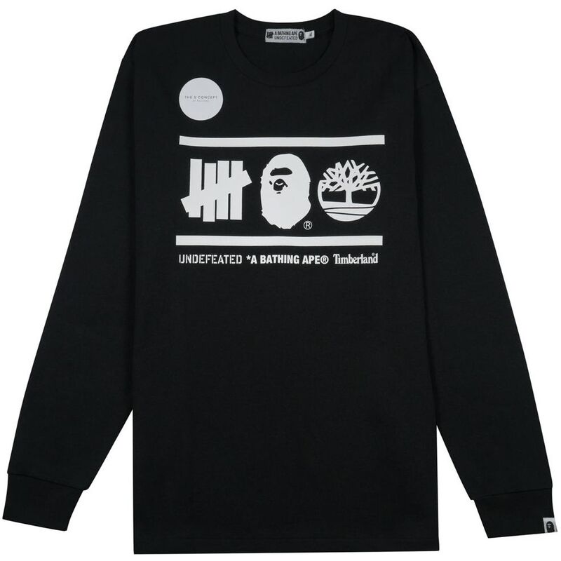 Bape X Undefeated X Timberland Long Sleeve Tee - Black Bape X Undefeated X Timberland Long Sleeve Tee - Black
