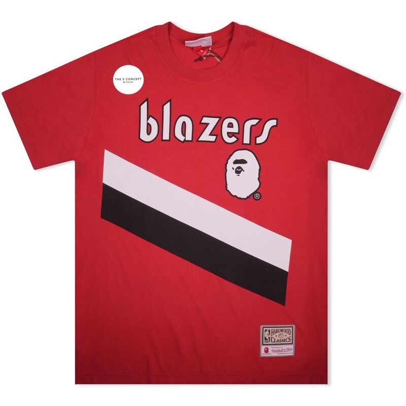 Bape X Mitchell & Ness Blazers Tee Bape X Mitchell & Ness Blazers Tee