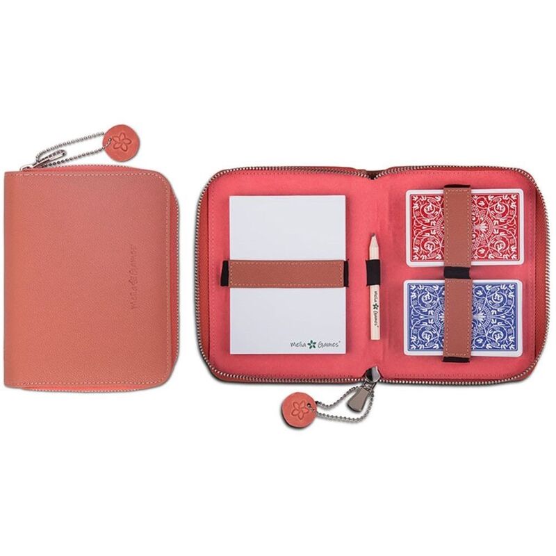 Melia Games Playing Cards Set Deluxe Designer Edition - Coral Red