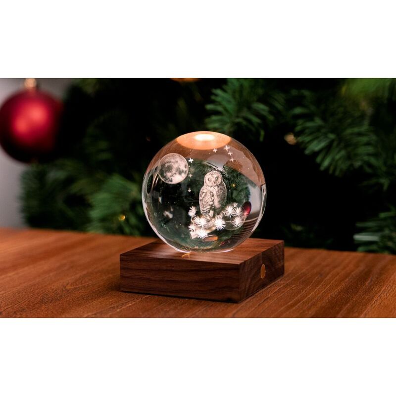 Gingko Design Amber Crystal Owl Moon Light Gingko Design Amber Crystal Owl Moon Light
