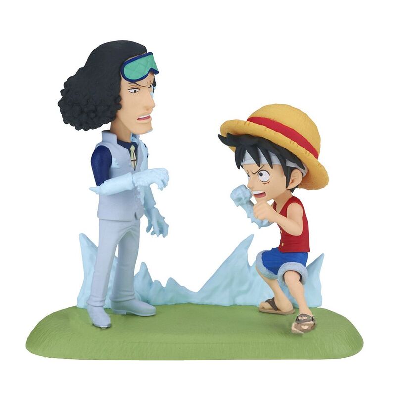Banpresto One Piece World Collectable Figure Log Stories - Monkey D Luffy Vs Kuzan 9 cm Included Base Figure Banpresto One Piece World Collectable Figure Log Stories - Monkey D Luffy Vs Kuzan 9 cm Included Base Figure