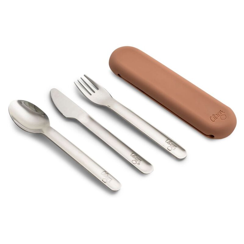 Citron Cutlery Set With Silicon Case - Blush Pink