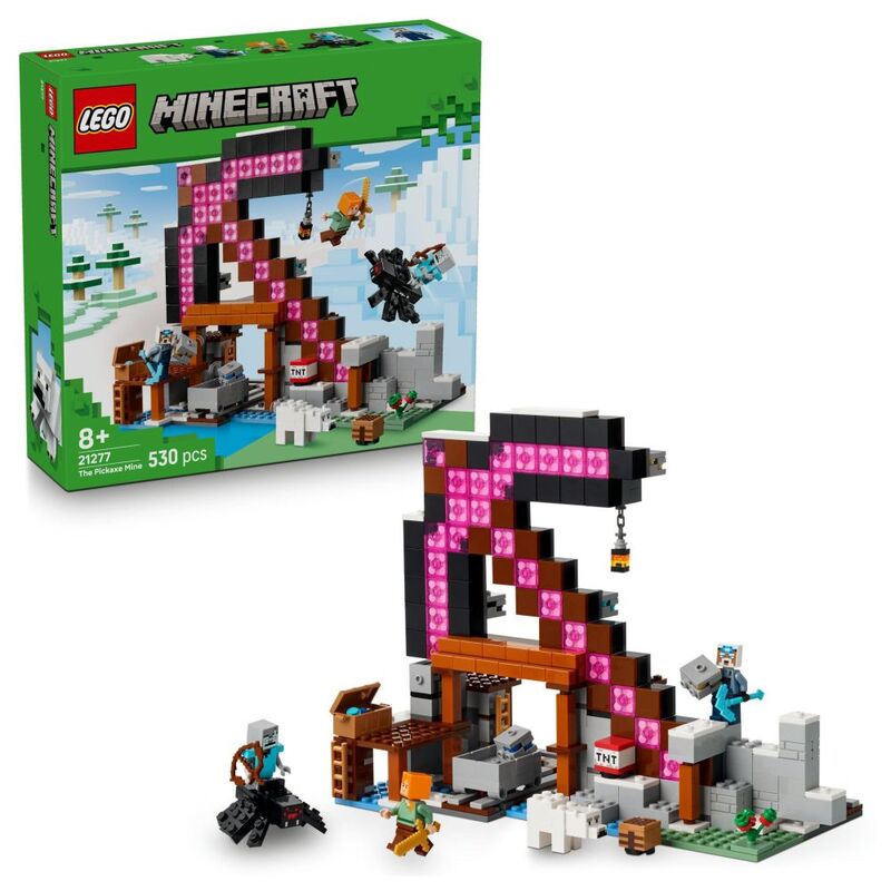 LEGO Minecraft The Pickaxe Mine Gamer-Room Decor and Axe Toy - 21277 (530 Pieces)