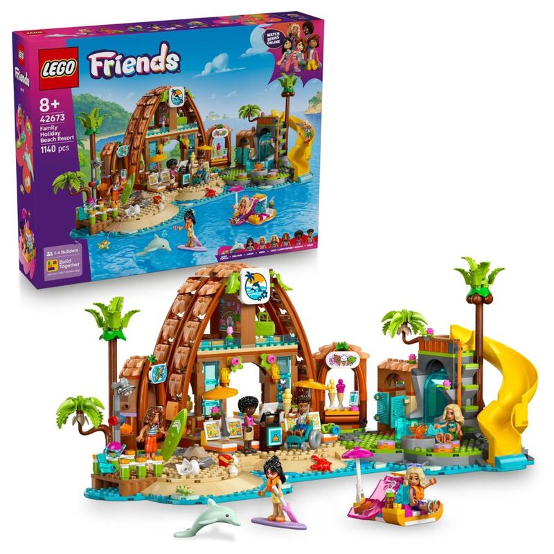 LEGO Friends Family Holiday Beach Resort Building Set - 42673 (682 Pieces)