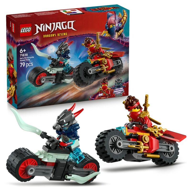 LEGO NINJAGO Kai’s Motorcycle Speed Race Playset with 2 Ninja Bike Toys - 71838 (1517 Pieces)