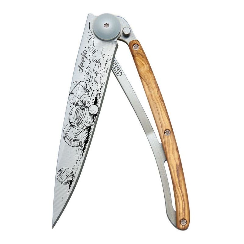 Deejo 37G Olive Wood Pocket Knife - Petanque Brown Deejo 37G Olive Wood Pocket Knife - Petanque Brown