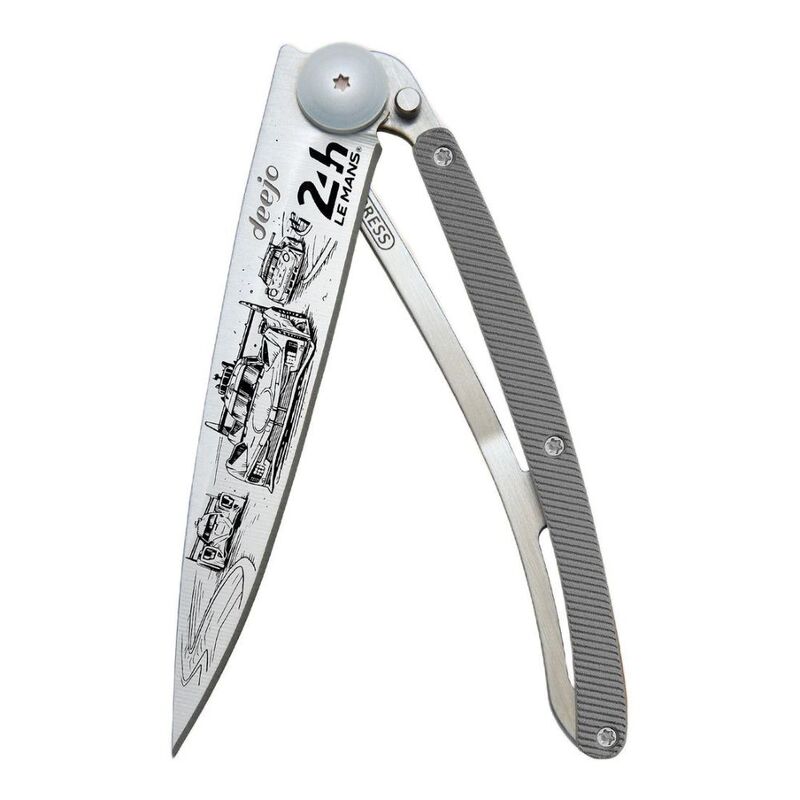 Deejo 37G Dark Grey Aluminum Pocket Knife - 24H Le Mans Trio Dark Grey Deejo 37G Dark Grey Aluminum Pocket Knife - 24H Le Mans Trio Dark Grey