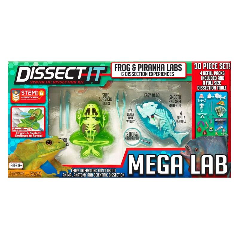 Slimy Dissect-It Megalab Frog & Piranha W Magnify Glass & Refill 2