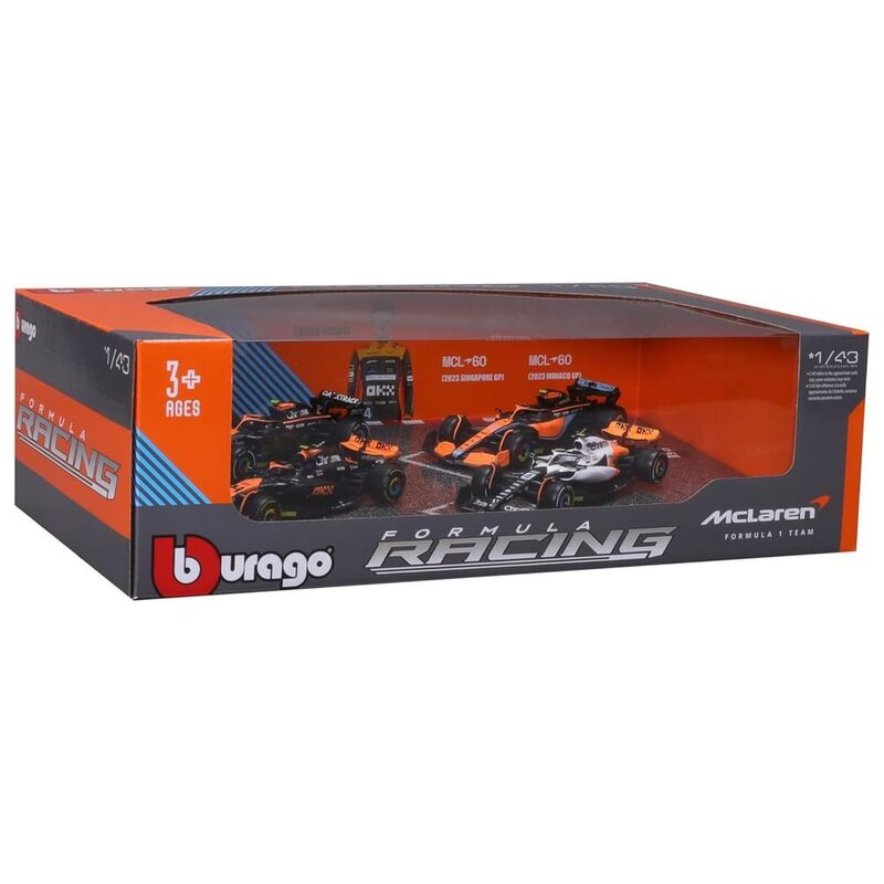 Bburago Formula 1 Mclaren Team 4 Pk 1.43 Without Helmet & Plastic Stand Die Cast Bburago Formula 1 Mclaren Team 4 Pk 1.43 Without Helmet & Plastic Stand Die Cast