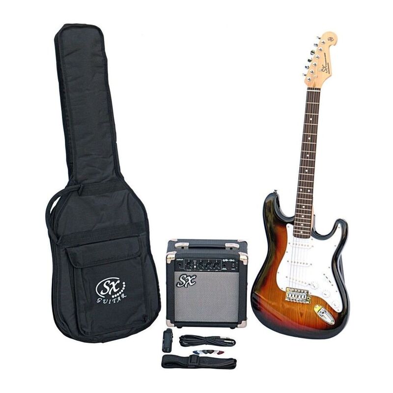 SX Guitar SE1-SK-3TS Stratocaster Electric Package Guitar - Sunburst SX Guitar SE1-SK-3TS Stratocaster Electric Package Guitar - Sunburst