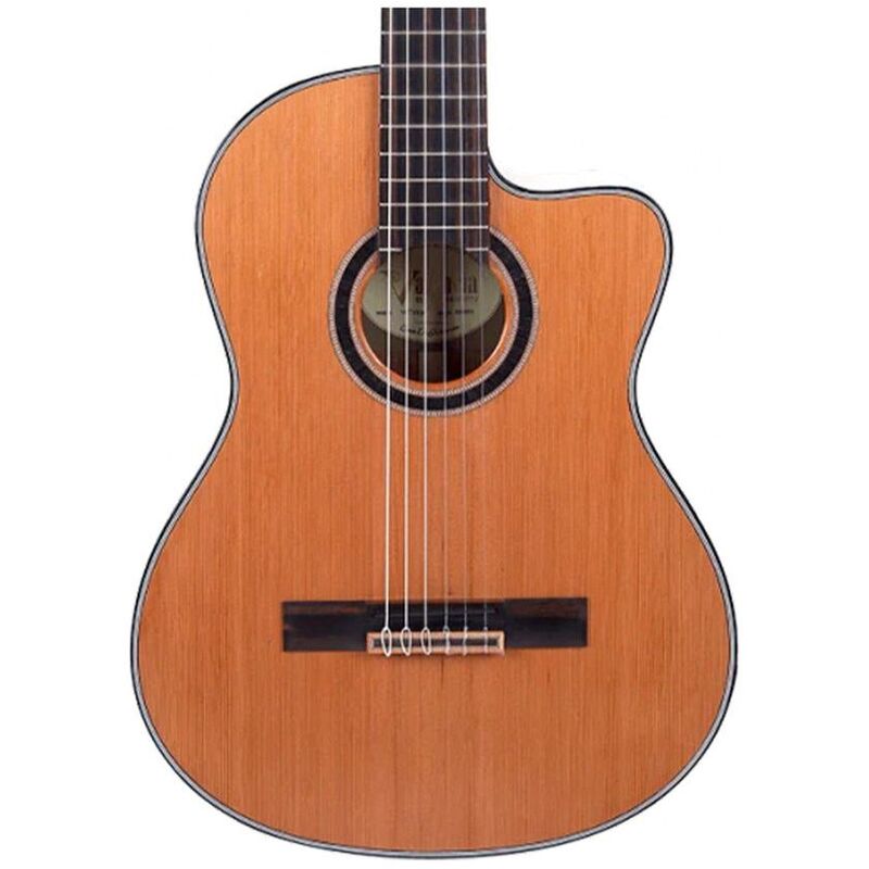 Valencia VC774TCE Thinline Cutaway Solid Red Cedar Top Electro Classical - Natural