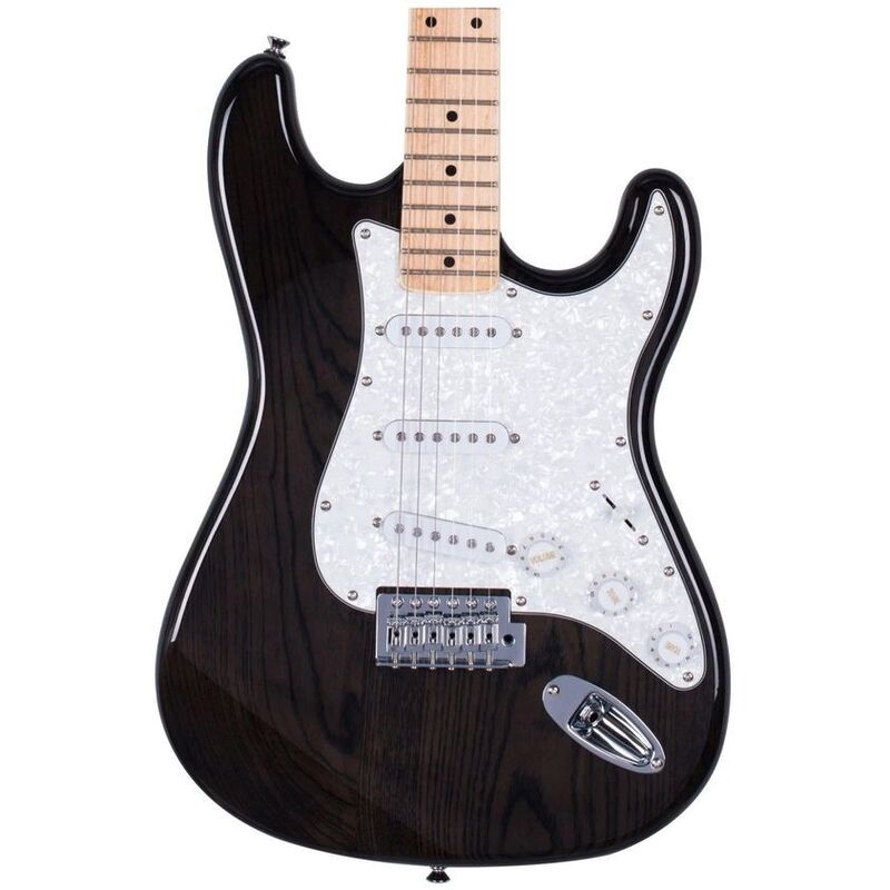 SX Guitar SST/ASH/TBK Ash Series Stallion Electric Guitar - Trans Black SX Guitar SST/ASH/TBK Ash Series Stallion Electric Guitar - Trans Black