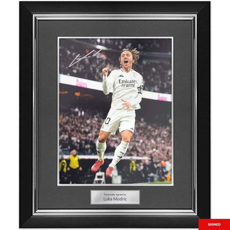 Bootroom Collection Luka Modric Signed Real Madrid Photo - Goal Celebration Bootroom Collection Luka Modric Signed Real Madrid Photo - Goal Celebration