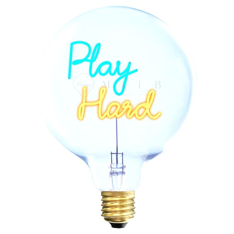 Message In The Bulb - Play Hard Bleu Ambre LED Light Bulb Message In The Bulb - Play Hard Bleu Ambre LED Light Bulb