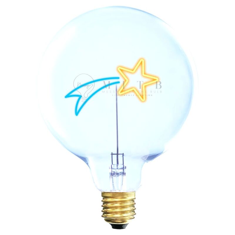 Message In The Bulb - Shooting Star Bleu/ Ambre LED Light Bulb Message In The Bulb - Shooting Star Bleu/ Ambre LED Light Bulb