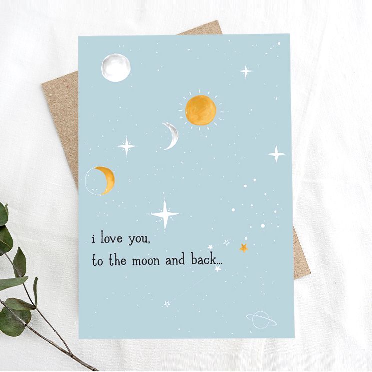 Share The Love I Love You To The Moon & Back Greeting Card Share The Love I Love You To The Moon & Back Greeting Card