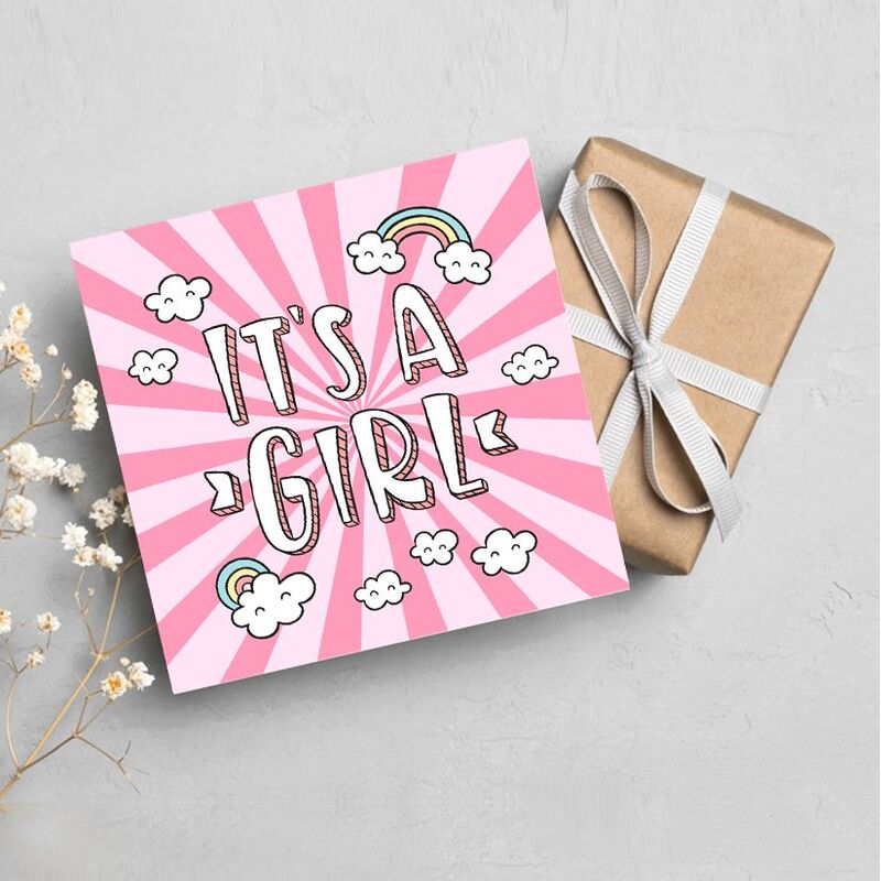Share The Love It's A Girl New Born Greeting Card Share The Love It's A Girl New Born Greeting Card