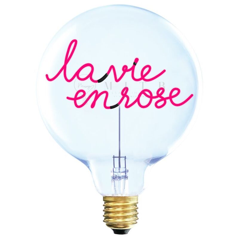 Message In The Bulb - La Vie En Rose LED Light Bulb (6 Volt) - Clear Glass/Red