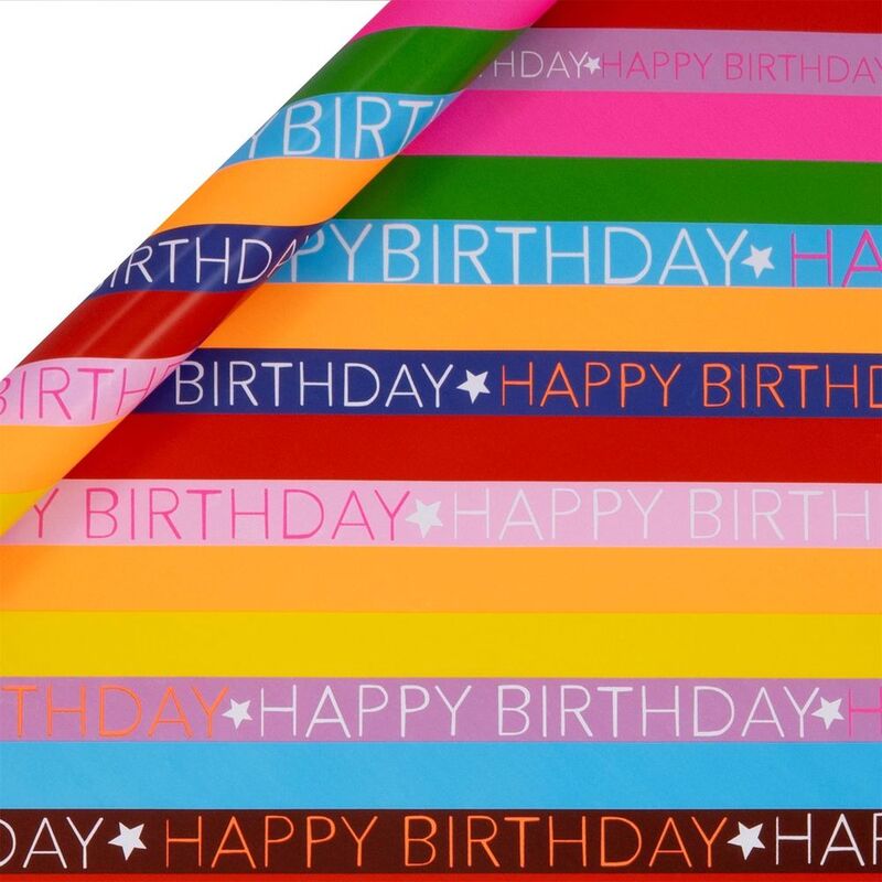 Glick Rollwrap Gift Wrapping Paper (400 x 70cm) Birthday Slide Glick Rollwrap Gift Wrapping Paper (400 x 70cm) Birthday Slide