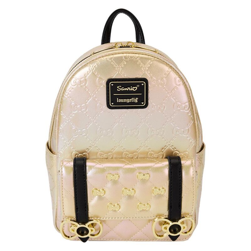 Loungefly Leather Sanrio 50th Anniversary Metallic Gold Mini Backpack Loungefly Leather Sanrio 50th Anniversary Metallic Gold Mini Backpack
