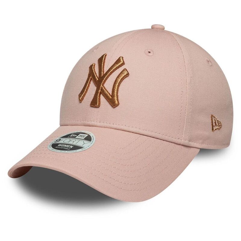 New Era Womens Metallic Logo 9Forty New York Yankees Pastel Pink Cap (One Size) New Era Womens Metallic Logo 9Forty New York Yankees Pastel Pink Cap (One Size)