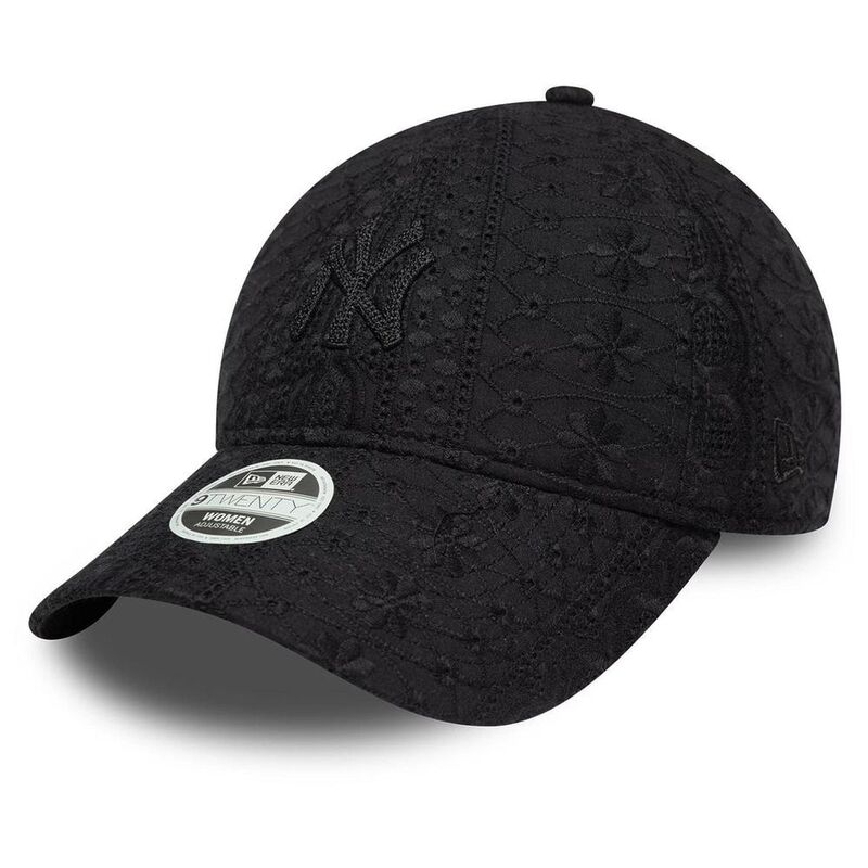 New Era Womens Broderie 9Twenty New York Yankees Black Cap (One Size) New Era Womens Broderie 9Twenty New York Yankees Black Cap (One Size)