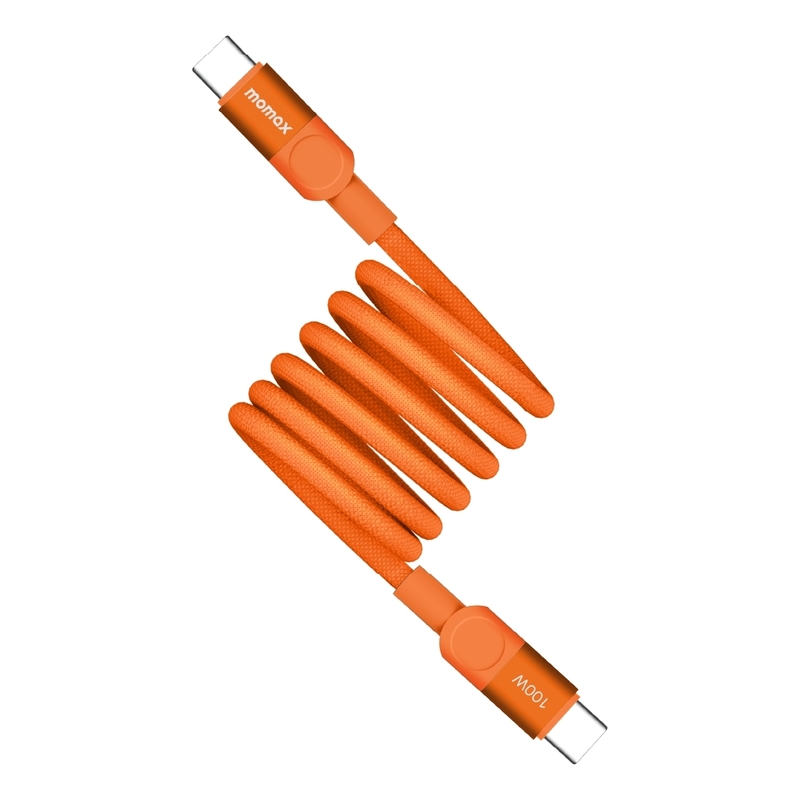 Momax Mag Link 100W USB-C To USB-C Magnetic Cable 1m - Orange Momax Mag Link 100W USB-C To USB-C Magnetic Cable 1m - Orange