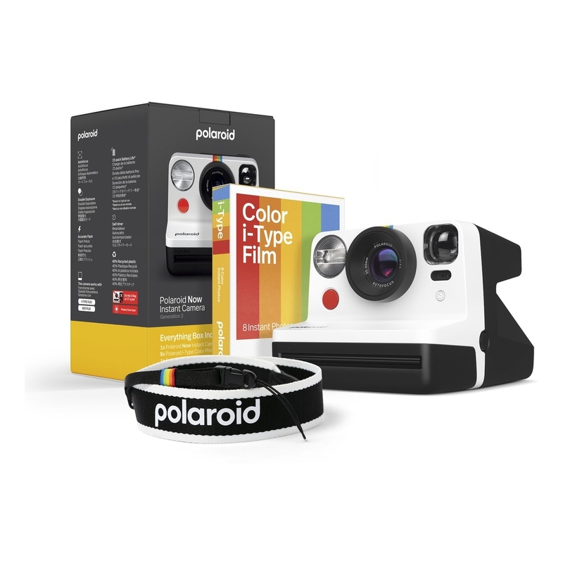 Polaroid Now Gen 2 Everything Box Black & White Instant Camera - White Frame & Strap (Bundle) Polaroid Now Gen 2 Everything Box Black & White Instant Camera - White Frame & Strap (Bundle)