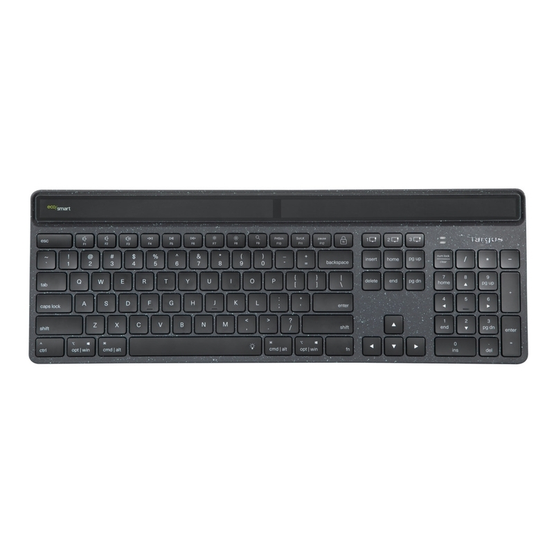 Targus EcoSmart Energy Harvesting Antimicrobial Bluetooth Keyboard (UK) - Black Targus EcoSmart Energy Harvesting Antimicrobial Bluetooth Keyboard (UK) - Black