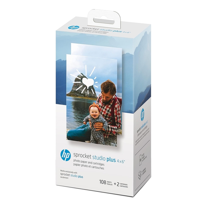 HP Sprocket Studio Plus 4x6 Photo Paper and Cartridges (Includes 108 Sheets and 2 Cartridges) HP Sprocket Studio Plus 4x6 Photo Paper and Cartridges (Includes 108 Sheets and 2 Cartridges)