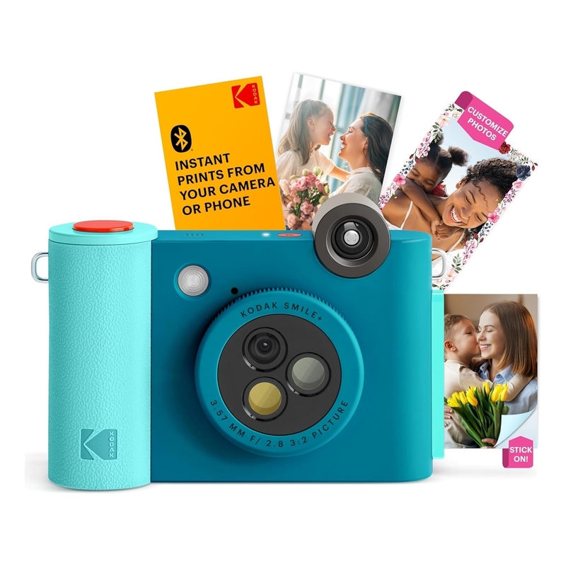 Kodak Smile+ 2x3 Digital Instant Camera with Mobile photo Printer - Effect Lenses - Blue Kodak Smile+ 2x3 Digital Instant Camera with Mobile photo Printer - Effect Lenses - Blue