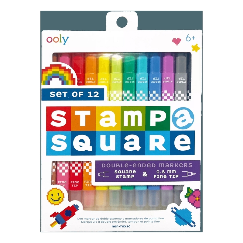 Ooly Stamp-A-Square Double Ended Markers - Set Of 12 Ooly Stamp-A-Square Double Ended Markers - Set Of 12