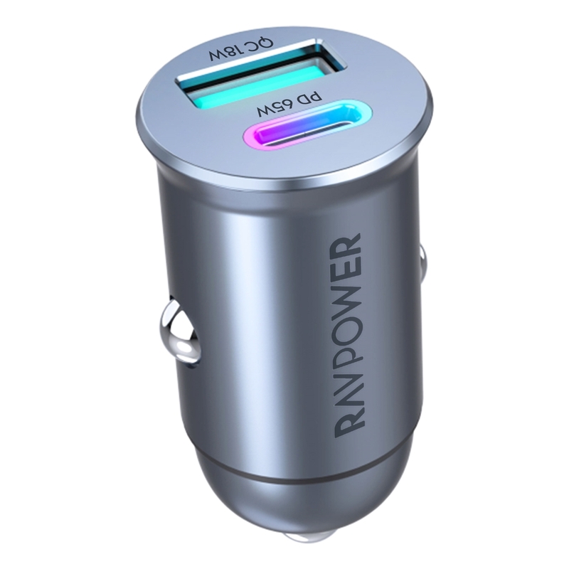 Ravpower PD Pioneer Mini 65W 1C 1A Car Charger - Gray Ravpower PD Pioneer Mini 65W 1C 1A Car Charger - Gray