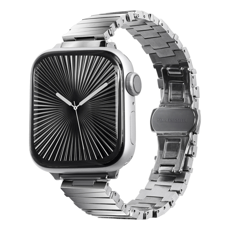 Laut Links March Watch Band For Apple Watch 44 - 49mm - Silver Laut Links March Watch Band For Apple Watch 44 - 49mm - Silver