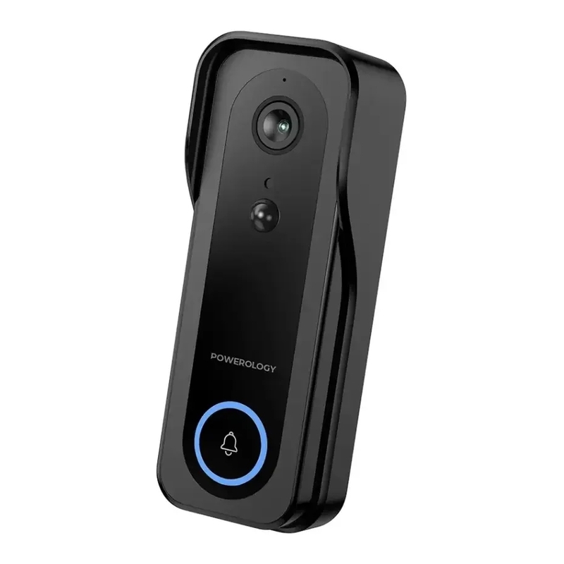 Powerology IP65 265GB 3MP Infrared Smart Camera Doorbell 5200mAh with Voice - Black Powerology IP65 265GB 3MP Infrared Smart Camera Doorbell 5200mAh with Voice - Black