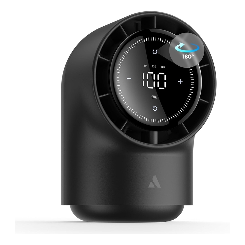 Aecooly Touch Control Desk Fan 100-Speed 8000mAh Oscillating - Black