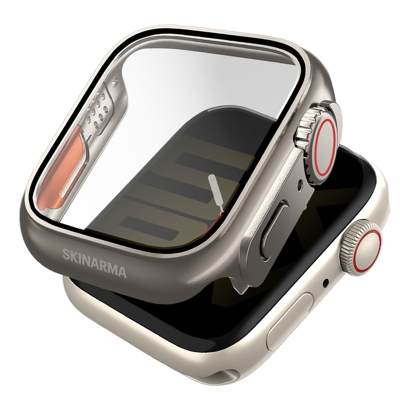 Skinarma Gado Pro Apple Watch 9H Glass Shield With Digital Crown Protection 42Mm - Titanium Skinarma Gado Pro Apple Watch 9H Glass Shield With Digital Crown Protection 42Mm - Titanium