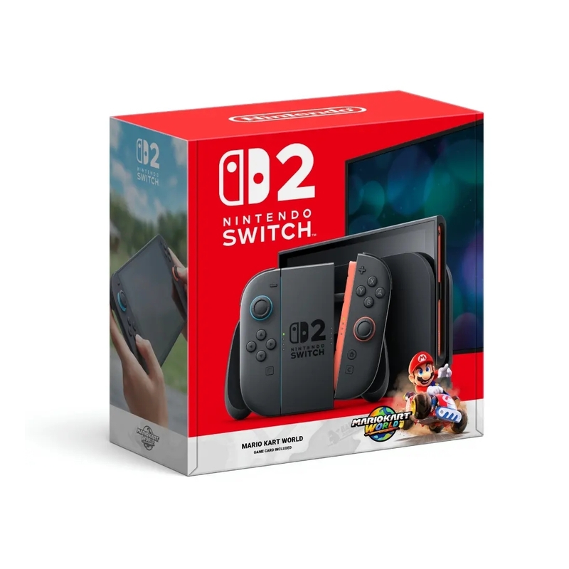 Nintendo Switch 2 Black Joy-Con Console + Mario Kart World physical game (UK Version) (Bundle)