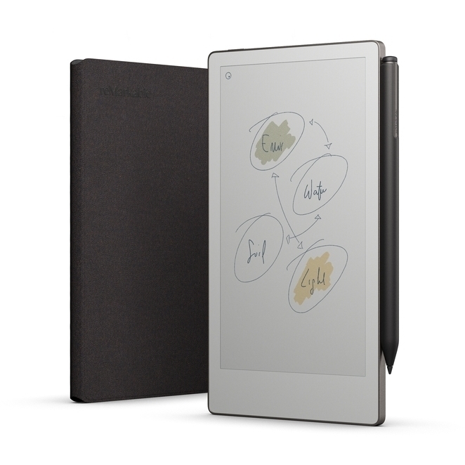 reMarkable Paper Pro Move with Marker Plus and Book Folio Mosaic weave - Basalt